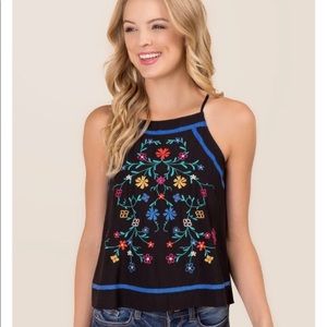 Francescas Floral Embroidered Tank